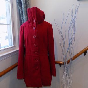 XXI Red Button Down High Collar Coat Size Small